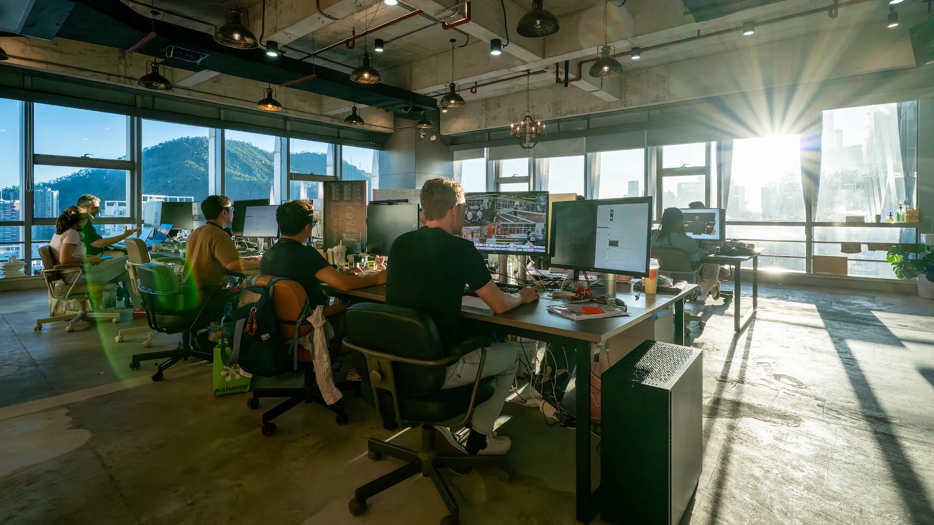 Team working in Shenzhen office.